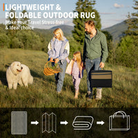 Garvee Outdoor Black Brown 9x12 Rug Waterproof Reversible Plastic Straw Durable UV-Resistant Foldable with Carry Bag for Patio Camping Deck