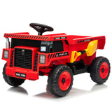 Garvee Ride - P Series: 12V Kids Ride On Dump Truck Electric Car Toy with Remote Control, Auto Dump Bed & Shovel, Durable Plastic, LED Lights & Music, Rose Red, Outdoor Play for Toddlers - Red - Red