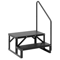 Garvee 2 Step RV Stairs, RV Steps with Handrail & Anti-Slip Panel - 660lb Capacity Portable Alloy Steel Ladder for Easy Access to RVs, Hot Tubs, and Travel Trailers