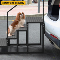 Garvee 4 Step RV Stairs with Handrail, 660lb Capacity with Anti-Slip Panel RV Steps, Alloy Steel Ladder for Easy Access to RVs, Hot Tubs, and Travel Trailers