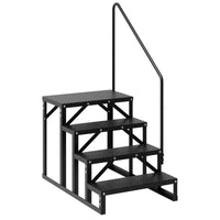 Garvee 4 Step RV Stairs with Handrail, 660lb Capacity with Anti-Slip Panel RV Steps, Alloy Steel Ladder for Easy Access to RVs, Hot Tubs, and Travel Trailers