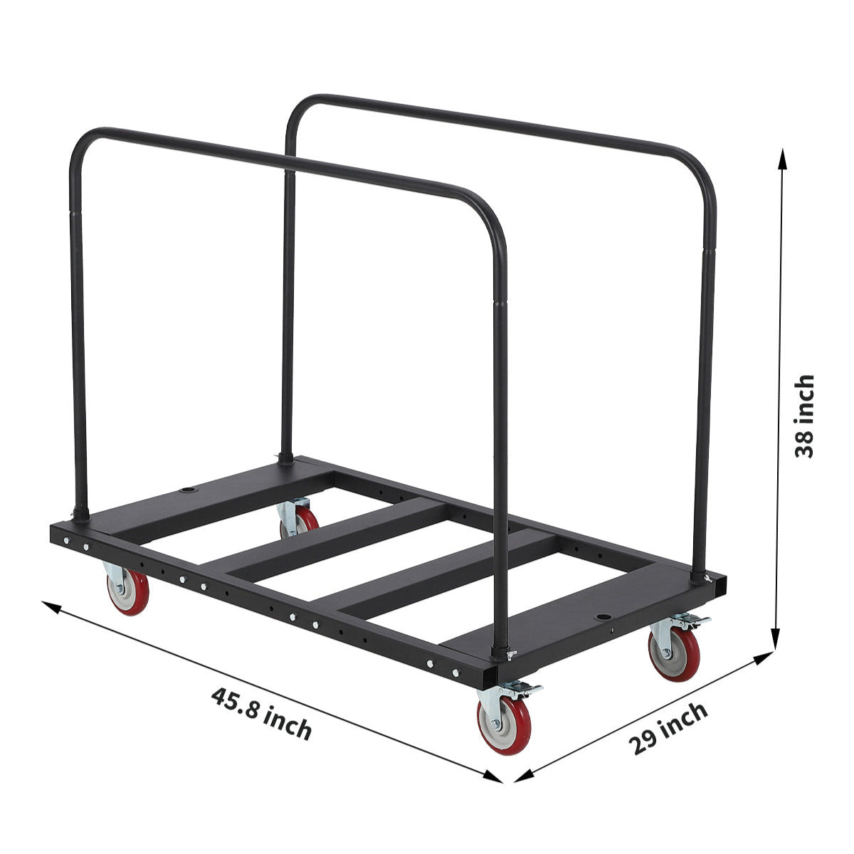 GARVEE 1500LB Heavy-Duty Folding Cart Table - Steel Frame w/Silent Wheels for Garage, Home & Warehouse Use (Black)