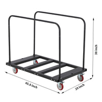 GARVEE 1500LB Heavy-Duty Folding Cart Table - Steel Frame w/Silent Wheels for Garage, Home & Warehouse Use (Black)