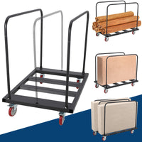 GARVEE 1500LB Heavy-Duty Folding Cart Table - Steel Frame w/Silent Wheels for Garage, Home & Warehouse Use (Black)