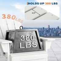 Garvee Folding Adirondack Chair HDPE Material 380lbs Capacity Natural Wood Texture Foldable Fire Pit Patio Garden Beach Camping