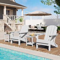 Garvee Folding Adirondack Chair HDPE Material 380lbs Capacity Natural Wood Texture Foldable Fire Pit Patio Garden Beach Camping