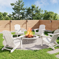 Garvee Folding Adirondack Chair HDPE Material 380lbs Capacity Natural Wood Texture Foldable Fire Pit Patio Garden Beach Camping