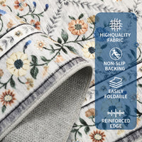 Garvee Grey Modern Foldable Area Rugs Vintage Striped Washable Low Pile Carpet Indoor Living Room Bedroom 9x12ft