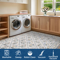 Garvee Grey Modern Foldable Area Rugs Vintage Striped Washable Low Pile Carpet Indoor Living Room Bedroom 9x12ft