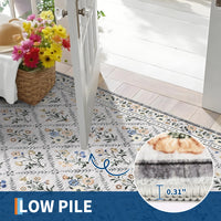 Garvee Grey Modern Foldable Area Rugs Vintage Striped Low Pile Carpet Indoor Living Room Bedroom 10x13ft