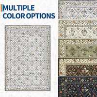 Garvee Grey Modern Foldable Area Rugs Vintage Striped Low Pile Carpet Indoor Living Room Bedroom 10x13ft