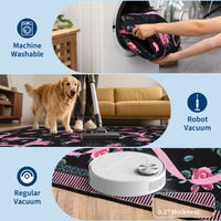 Garvee Modern Bowknot Printed Runner Rug Low Pile Soft Washable Polyester Non-Shedding Foldable Indoor Bedroom Living Room Bathroom 2x6 ft Black