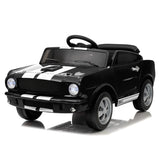 Garvee Ride - P Series: 12V Kids Ride On Car Shelby GT350 Electric Vehicle with Remote Control, LED Lights, Music, USB Port, Safety Harness, Black for Outdoor Play - Black