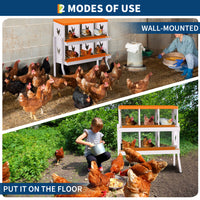 Garvee 6-Hole Bracket Legs Chicken Nesting Box Galvanized Steel Rustproof Automatic Egg Collection Ventilated Easy Install Wall or Freestanding for Chicken Coop