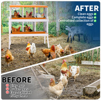 Garvee 6-Hole Bracket Legs Chicken Nesting Box Galvanized Steel Rustproof Automatic Egg Collection Ventilated Easy Install Wall or Freestanding for Chicken Coop