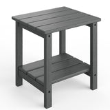 Garvee Adirondack Side Table, HDPE 2-Tier Patio Side Tables for Outside, 18 x 15 inch All-Weather End Table for Patio, Pool Deck, Indoor, Backyard, Gray - Gray