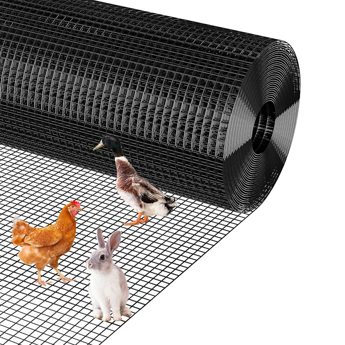 GARVEE 3'x50' 19-Gauge Hex Mesh Fence - Galvanized Steel w/Tie Wires, Rust-Resistant for Chicken Coops & Gardens (Smooth Edges)