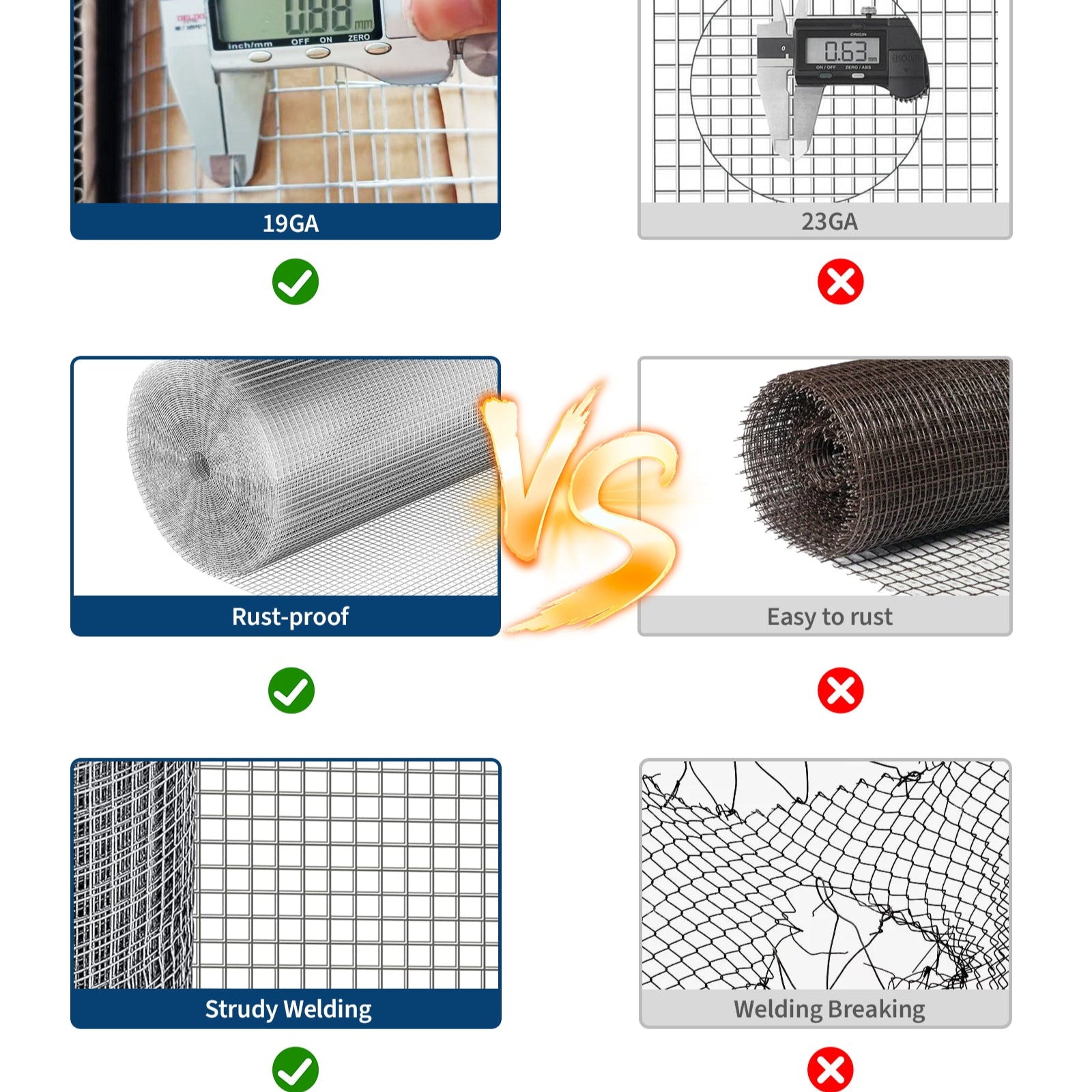 GARVEE 3'x100' Hex Mesh Fence - Galvanized Steel w/Reinforced Edges for Gardens & Coops (Rust-Resistant, Small Animal Proof)