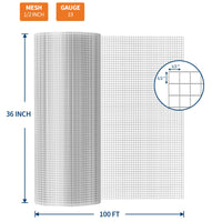GARVEE 3'x100' Hex Mesh Fence - Galvanized Steel w/Reinforced Edges for Gardens & Coops (Rust-Resistant, Small Animal Proof)