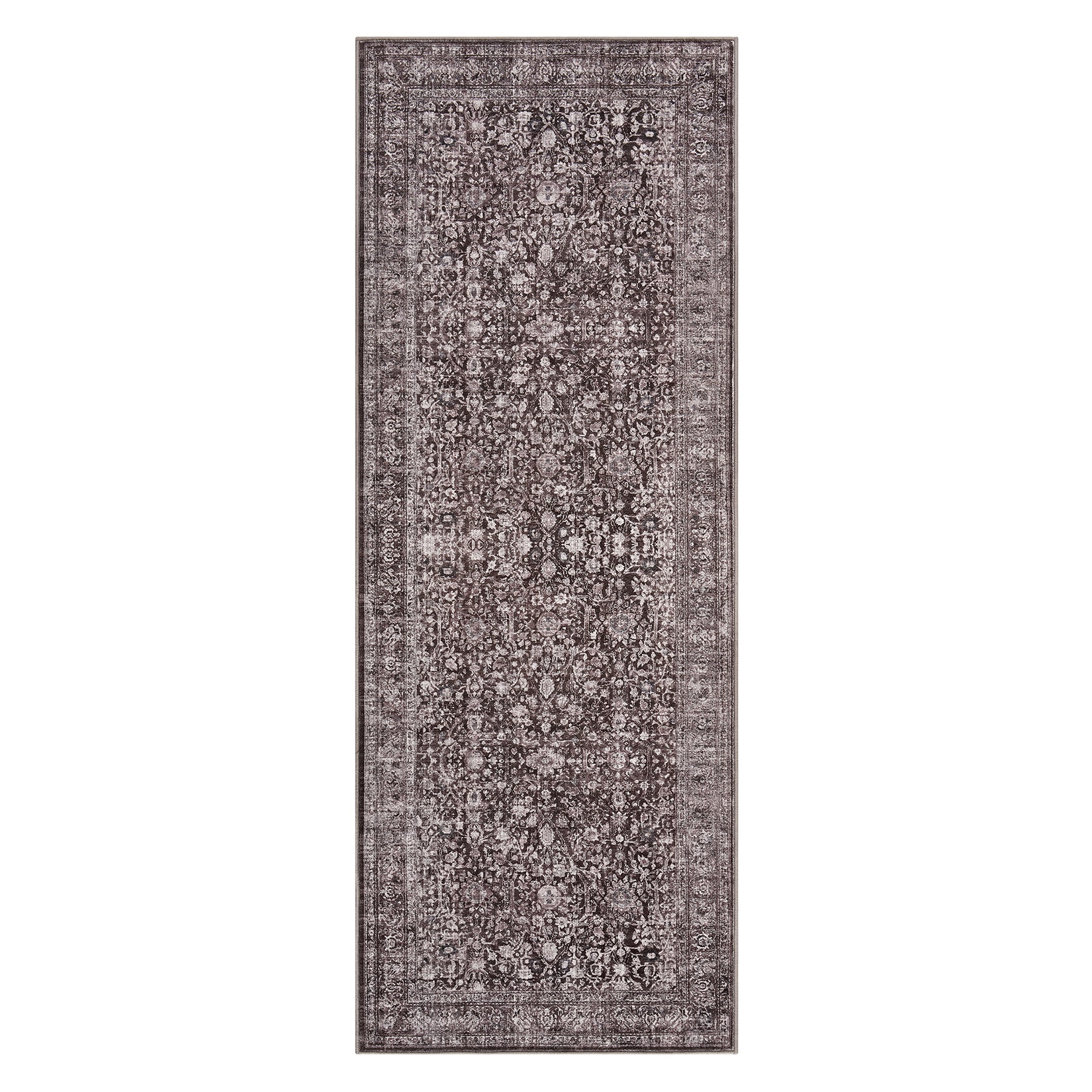 Garvee Vintage Floral Boho Area Rug for Living Room Bedroom Dining Room, Large Washable, Non Slip, Low Pile, 2x6 Ft Brown