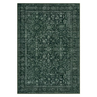 Garvee Persian Dark Green 8x10 Vintage Floral Boho Area Rug Large Low Pile Non-Slip Faux Wool Washable Indoor Living Bedroom Dining