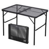 Garvee 35"x24 in Aluminum Folding Camping Table, Adjustable Height, Lightweight Portable Table, Black for Indoor/Outdoor, Beach, RV Trips