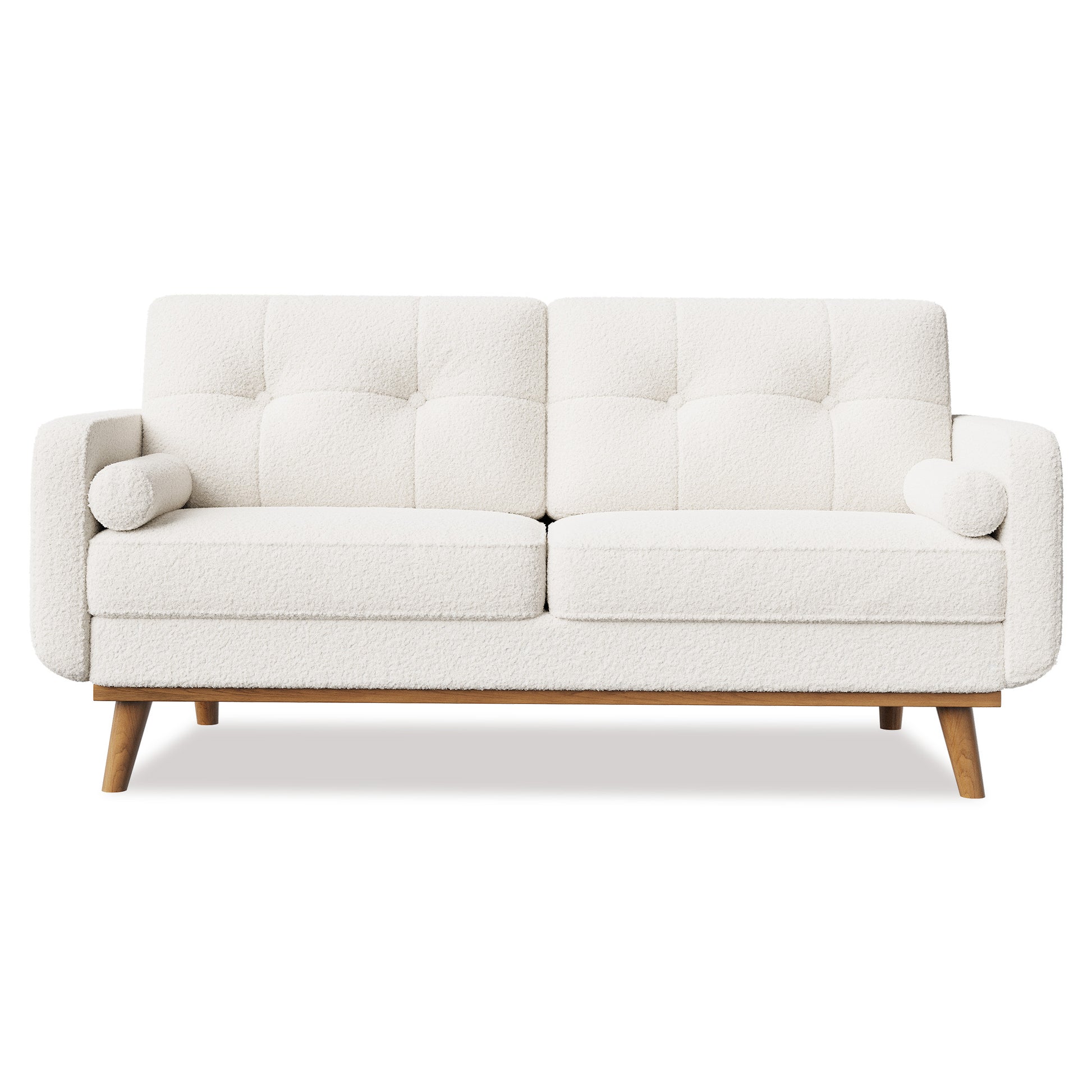 Garvee Modern 65" Loveseat Sofa,Mid Century Inspired Small Couch with Sturdy Wood Legs, Linen Blend Upholstery for Living Spaces (Forest Green)