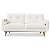Garvee Modern 65" Loveseat Sofa,Mid Century Inspired Small Couch with Sturdy Wood Legs, Linen Blend Upholstery for Living Spaces (Forest Green)