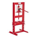 Garvee Hydraulic Shop Press 6 Ton H-Frame Garage Floor Press Adjustable Height Movable Plates - Red