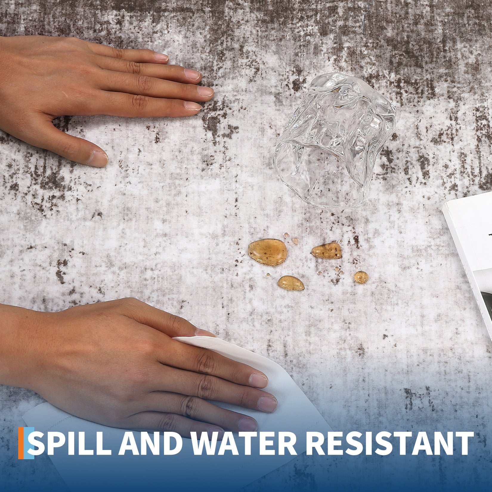 Garvee 6x9 Abstract Painted Pattern Thin Indoor Rug, Soft Low Pile Area Mat, Brown for Living Room Bedroom Hallway Study