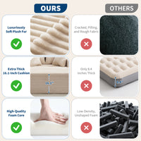 Garvee Boneless Couch 61'' Oversized Corduroy Chaise Lounge Chair, Deep Seat Cloud Sleeper Sofa Bed with 4 Fluffy Pillows & Armrests, No Assembly, for Living Room, Bedroom, Office, Camel