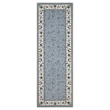 Garvee 2x6 Floral Kitchen Runner Rug Washable Non Slip Soft Grey for Hallway Bathroom Entryway