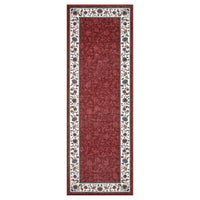 Garvee 2x6 Floral Kitchen Runner Rug Washable Non Slip Throw Runner for Hallway, Laundry, Bathroom, Bedside, Entryway, Red