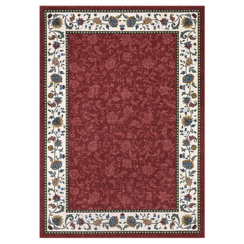 Garvee 6x9 Washable Vintage Floral Print Living Room Rug, Soft Non Slip Large Carpet for Bedroom, Dining Room, Kids Girls Room, Red