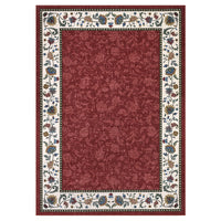 Garvee Washable 8x10 Floral Living Room Rugs Soft Non Slip Dining Room Carpet Large Geometric Bordered Print Floor Cover Red