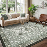 Garvee Provence 5x7 Area Rug Botanical Grove Soft Cottagecore Non-Slip Washable Rug Gray Fog for Bedroom Living Room Nursery Kitchen - Provence Fog