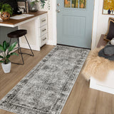 Garvee Grey Washable Runners Persian 2x6 Kitchen Runner Rugs Bathroom Runner Rug Carpet Runners - Gray