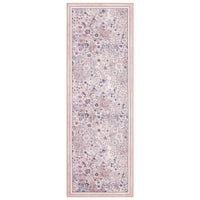 Garvee 2'x6' Runner Rug Non Slip Washable Soft Floral Carpet for Hallways Kitchen Light Pink