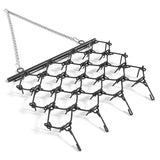 Garvee Heavy Duty Drag Harrow 4x4 Ft with4 Ft Chain, 3/8 Inch Tines for ATV, UTVs, Lawn Tractors Leveling, Grading, Pastures, Breaking Up Soil,Black