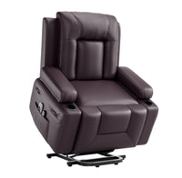 Garvee Power Lift Recliner Chair with Heat & Massage, Adjustable 3 Positions & Cup Holders, PU Leather Electric Lift Chair Designed for Mobility Aid Elderly Relaxation, Coffe