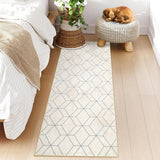Garvee Washable Modern 2x6 Runner Rug, Soft Low Pile, Non Slip Backing, Faux Wool, Ultra Thin Foldable, Beige, Entryway Laundry Bathroom - Beige