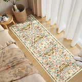 Garvee Butterfly Floral Runner Rug for Hallway 2x6 Farmhouse Carpet Runner, Stain-Resistant Thin Bedside Rug, Vintage Print Indoor Floor Carpet for Kitchen, Laundry Room, Bedroom, Beige - Beige