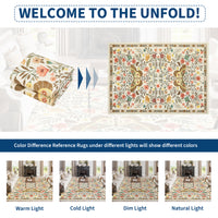 Garvee Large Rug for Bedroom 8x10 Farmhouse Floral Butterfly Living Room Carpet, Non-Slip Foldable Indoor Floor Mats, Machine Washable Low Pile Accent Rug for Dining Room, Kitchen, Office, Beige