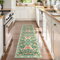 Garvee Washable Farmhouse Rug Non-Slip Floral Butterfly Bedroom Carpet, Stain-Resistant Ultra-Soft Low Pile Floor Rug, Easy Cleaning Foldable Indoor Mat for Living Room, Kitchen, Office