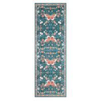 Garvee Butterfly Floral Runner Rug for Hallway 2x6 Farmhouse Carpet Runner, Stain-Resistant Thin Bedside Rug, Vintage Print Indoor Floor Carpet for Kitchen, Laundry Room, Bedroom, Blue