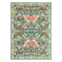 Garvee Farmhouse Area Rug for Living Room 4x6 Vintage Throw Carpet with Non-Slip Backing, Non-Shedding Butterfly Floral Indoor Rug, Machine Washable Floor Mats for Bedroom, Kitchen, Green
