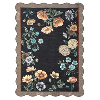 Garvee Floral 9x12 Rug Non Slip Ultra Thin Washable Botanical Cotton Soft for Living Room Bedroom Playroom