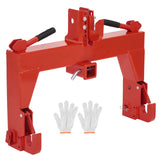 Garvee Heavy-Duty Tractor 3 Point Quick Hitch for Cat 1 Tractors - 3000lb Lift Capacity Dual Receiver Hooks Easy-Install Orange Hitch Attachment