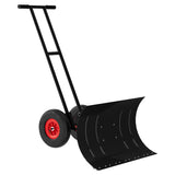 Garvee 40" x 16.5" Snow Pusher with Wheels - Heavy Duty Metal Snow Shovel for Driveway, Adjustable Handle & Angle - Ergonomic Double Rod Design - Efficient Snow Removal for Sidewalks & Decks - Black and Red