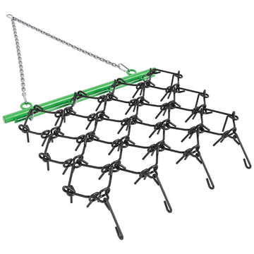 Garvee Heavy Duty Drag Harrow 4x4 FT 3/8" Tines Steel Powder Coated Adjustable Drawbar ATV UTV Lawn Tractor Soil Prep